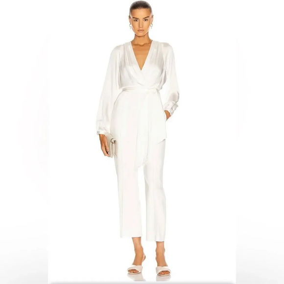 NEW JONATHAN SIMKHAI Piper Combo Wrap Jumpsuit - Picture 1 of 14